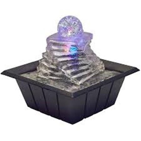 ORE FURNITURE Ore Furniture FT-1219 Spiral Ice Table Fountain With Multi Lights; 8 in. FT-1219